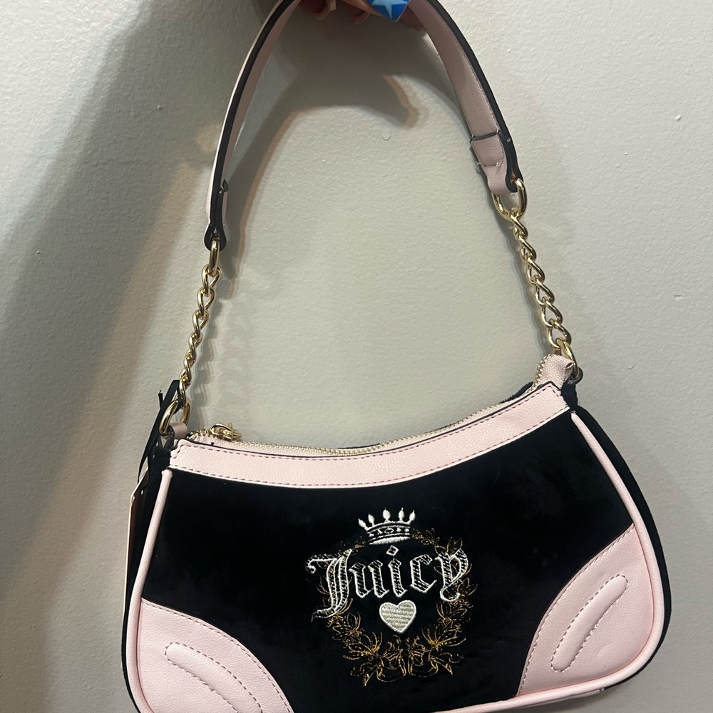 Juicy Couture Black and Pink Shoulder Bag